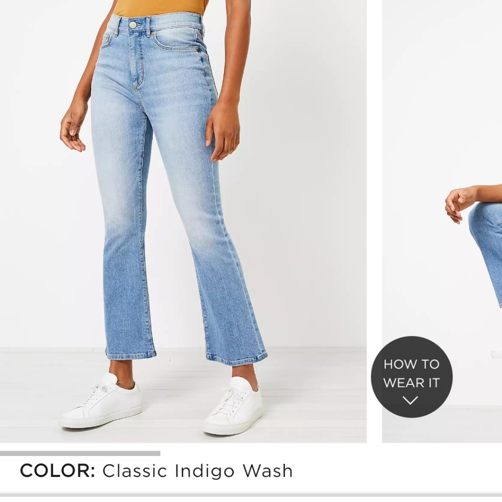 Loft Jeans: High Rise Kick Crop in Classic Indigo